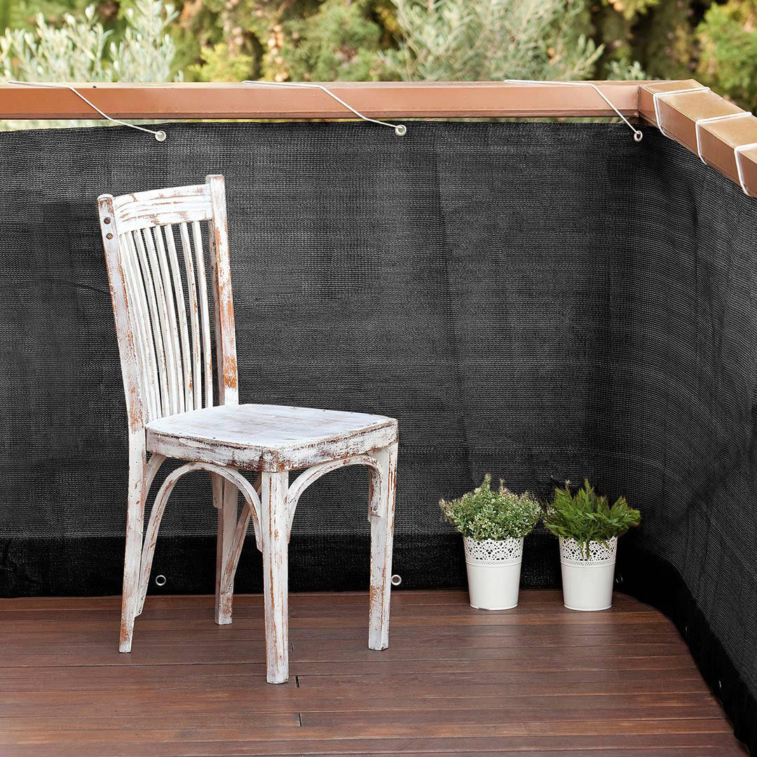 NORTENE Balkonverkleidung grau Kunststoff B/H/L: ca. 501x9x98 cm Balkonverkleidung - anthrazit/grau (98,00/501,00/9,00cm) - NORTENE