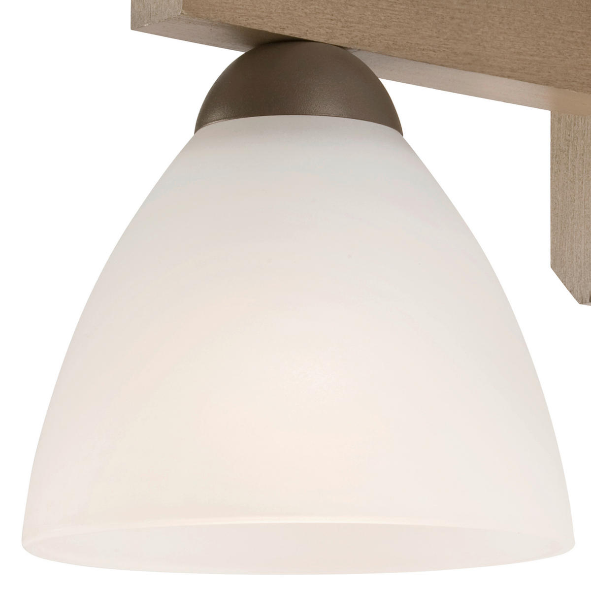 Lamkur Deckenleuchte ADRIANO 27470 natur Holz Glas Stahl H/L: ca. 23x40 cm E27 3 Brennstellen Adriano - natur (40,00cm) - Lamkur