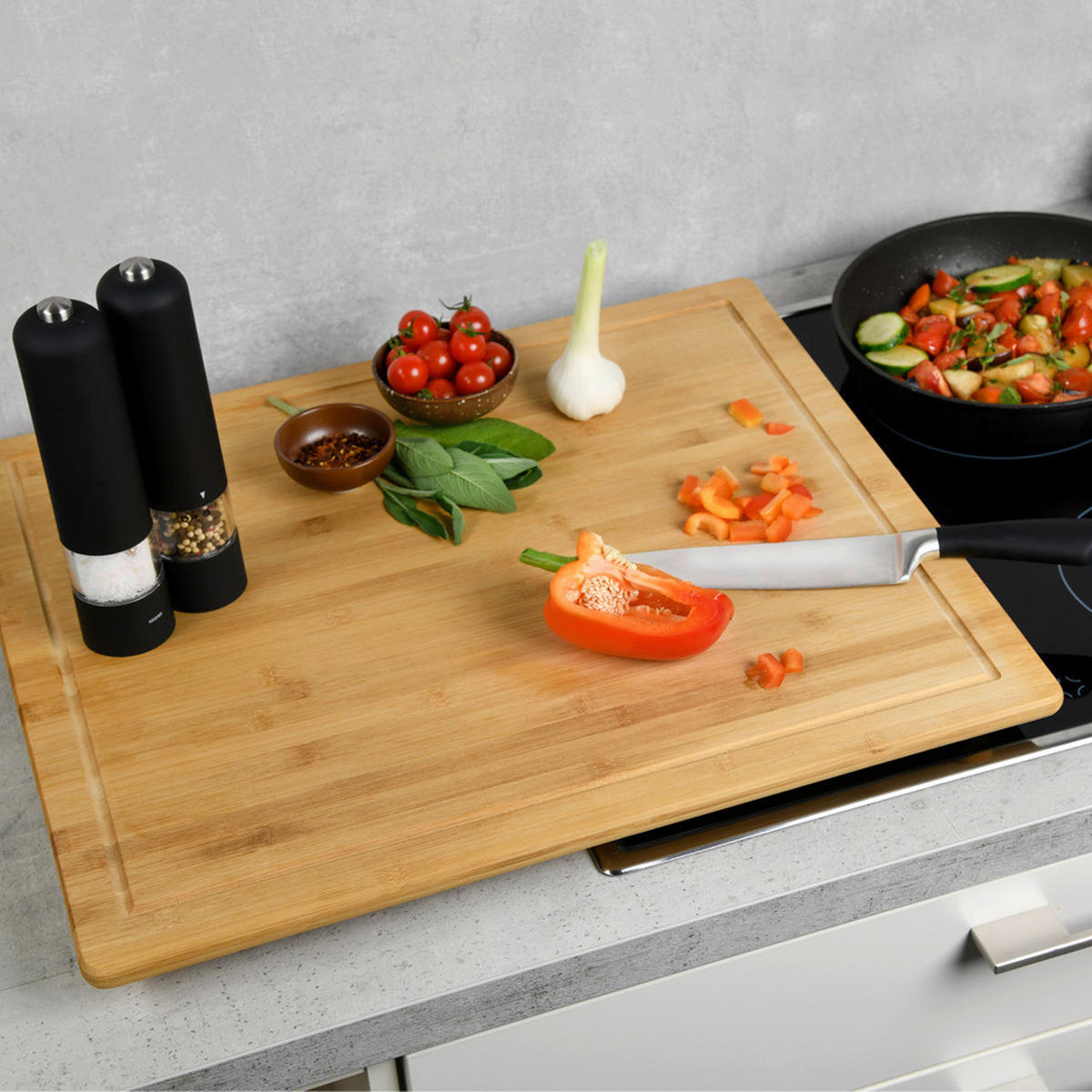 Kesper Abdeckplatte natur Bambus B/H/L: ca. 50x4x56 cm Abdeckplatte - natur (56,00/50,00/4,00cm) - Kesper