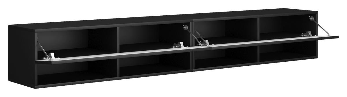 TV-Board Derby schwarz matt schwarz Hochglanz B/H/T: ca. 200x30x31 cm Derby - schwarz (200,00/30,00/31,00cm) - WIPMEB