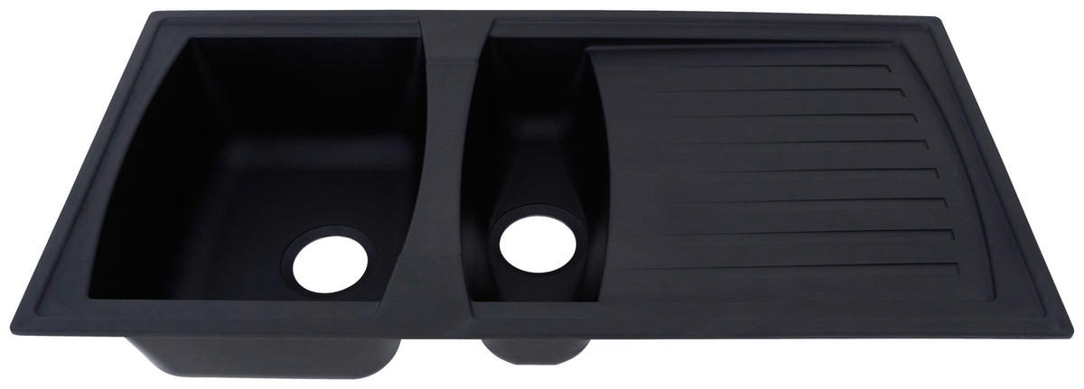 Respekta Einbauspüle Boston 100 x 50 S schwarz Mineralite B/H/T: ca. 100x20x50 cm Boston 100 x 50 S - schwarz (100,00/20,00/50,00cm) - Respekta