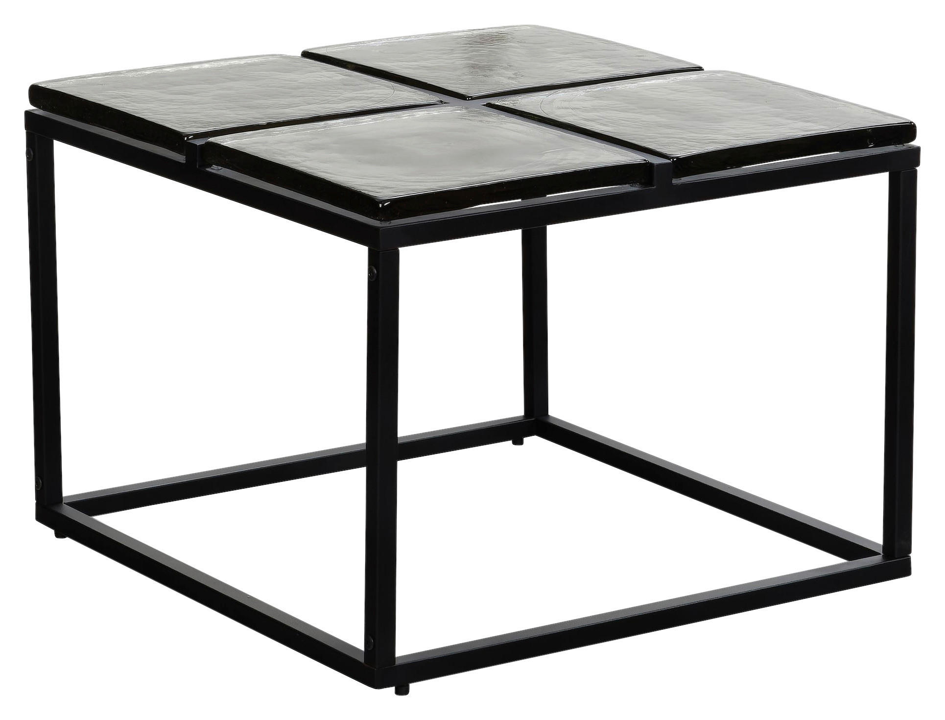 Couchtisch klar schwarz B/H/T: ca. 58x43,5x58 cm Couchtisch - klar/schwarz (58,00/43,50/58,00cm) - Wohnling