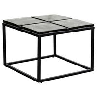 Couchtisch klar schwarz B/H/T: ca. 58x43,5x58 cm Couchtisch - klar/schwarz (58,00/43,50/58,00cm) - Wohnling