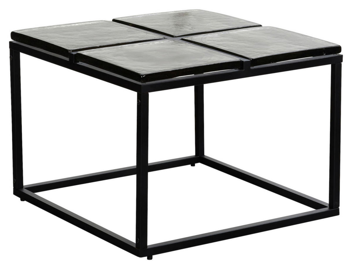Couchtisch klar schwarz B/H/T: ca. 58x43,5x58 cm Couchtisch - klar/schwarz (58,00/43,50/58,00cm) - Wohnling