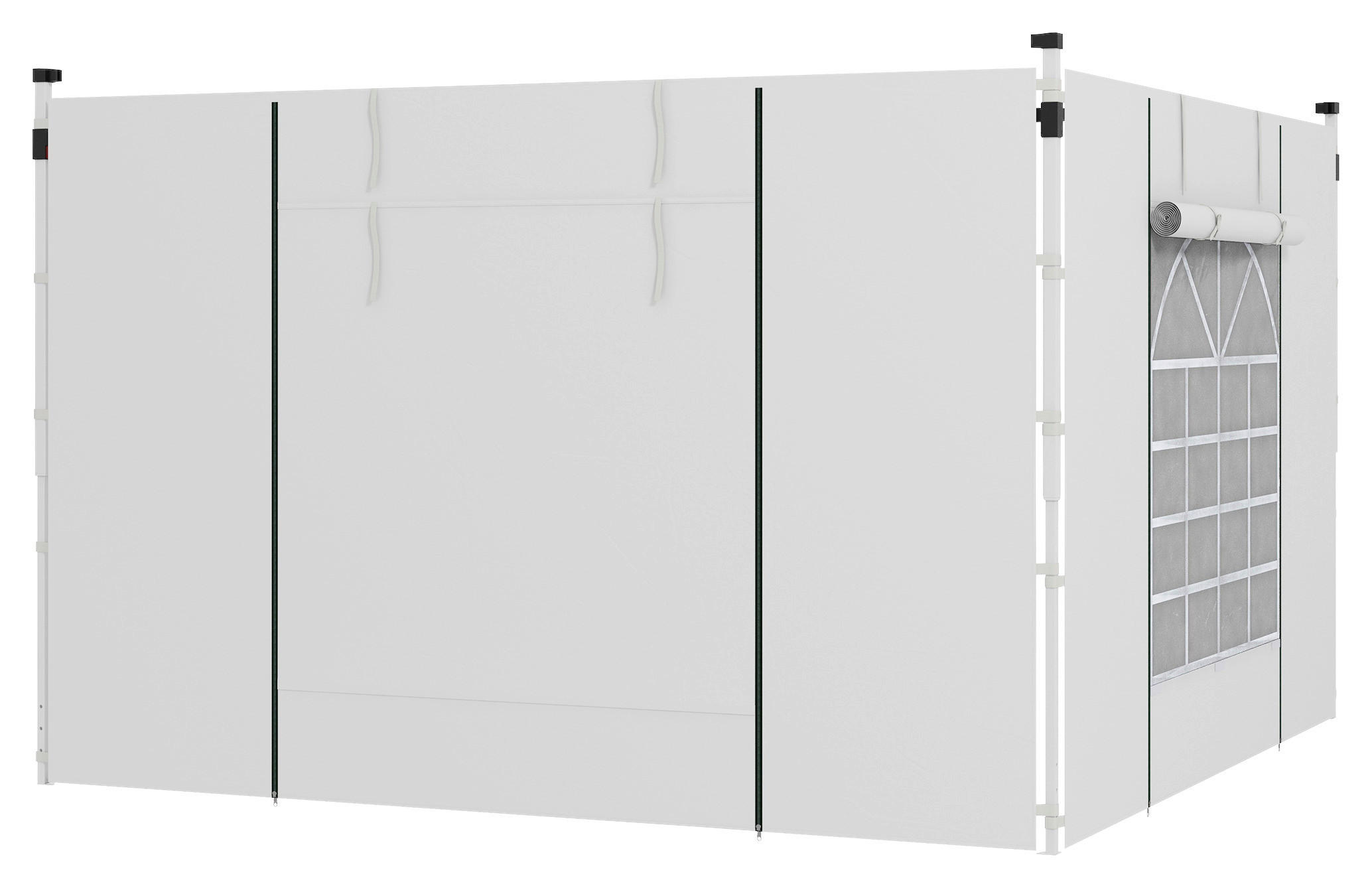 Outsunny Pavillon-Seitenwände weiß Polyester H/L: ca. 195x295 cm Pavillon-Seitenwände - weiß (295,00cm) - Outsunny