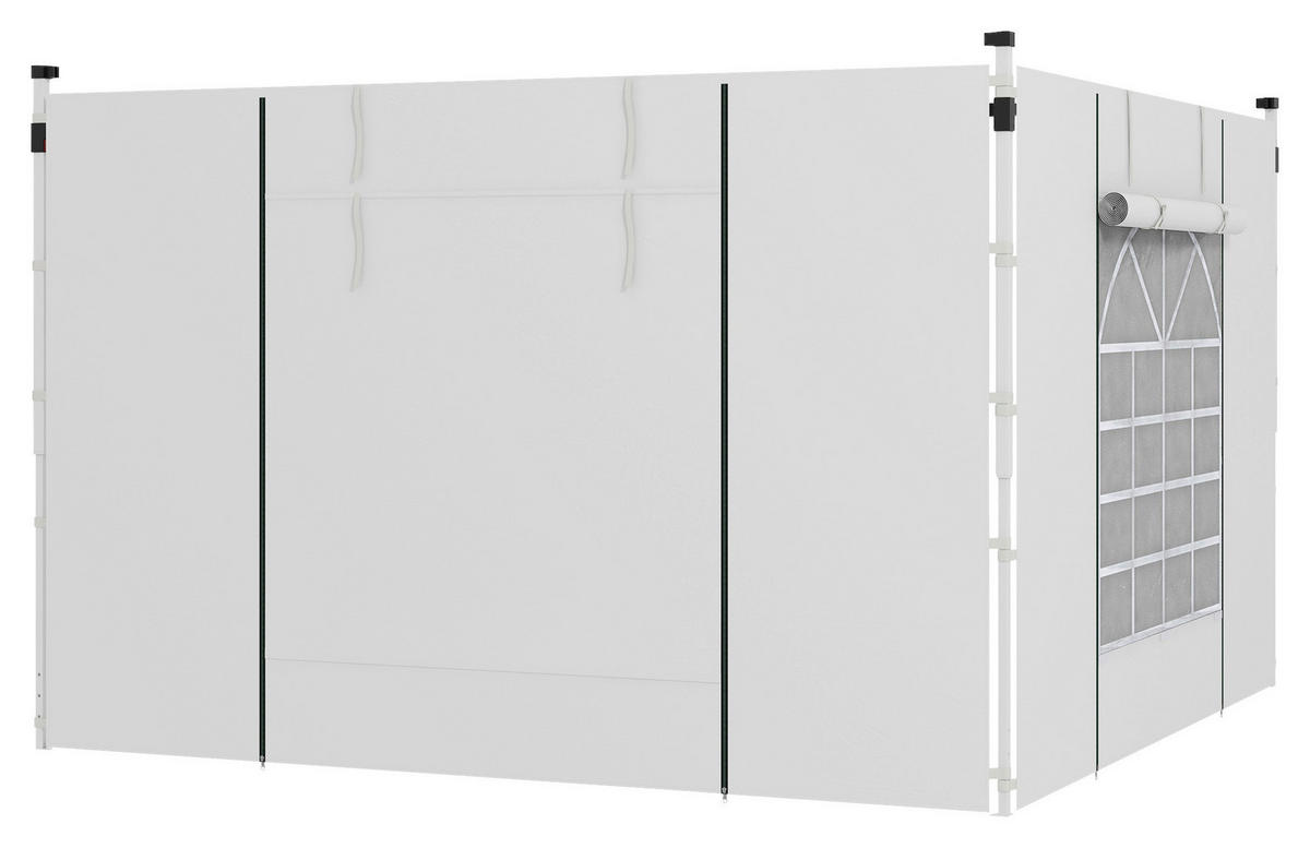 Outsunny Pavillon-Seitenwände weiß Polyester H/L: ca. 195x295 cm Pavillon-Seitenwände - weiß (295,00cm) - Outsunny