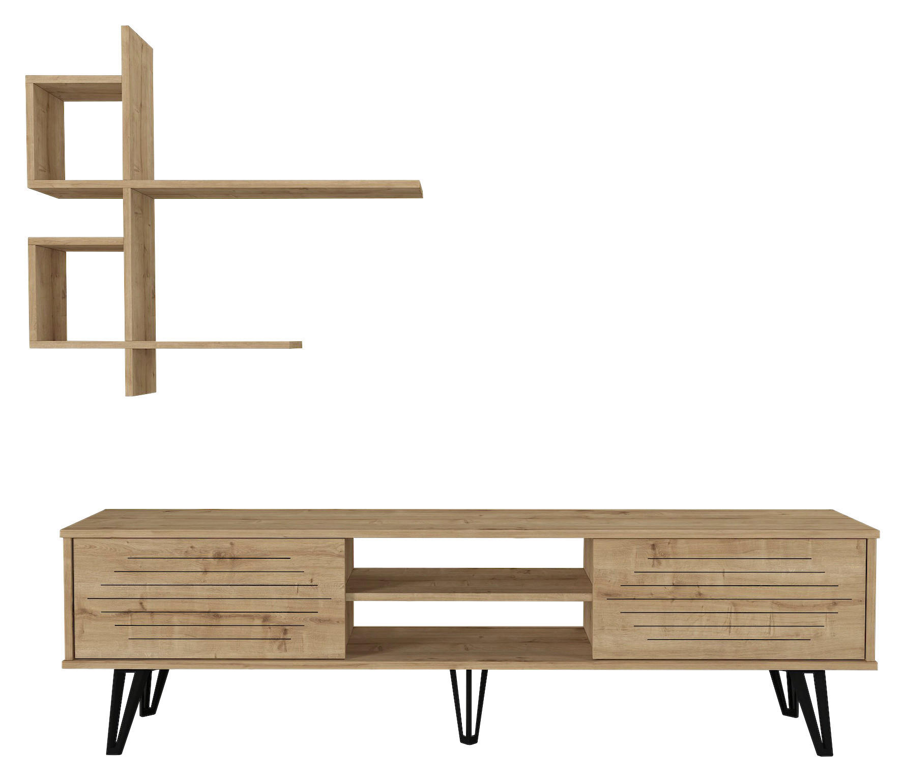 Wohnwand Fred beige B/H/T: ca. 180x51x35 cm Fred - beige (180,00/51,00/35,00cm) - moebel17