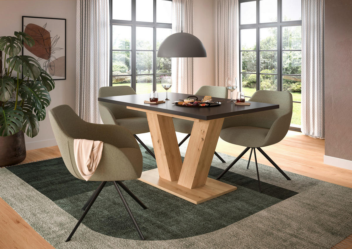 Esstisch MOTION grau Artisan Nachbildung B/H/T: ca. 150x76x90 cm MOTION - grau (150,00/76,00/90,00cm) - xonox.home