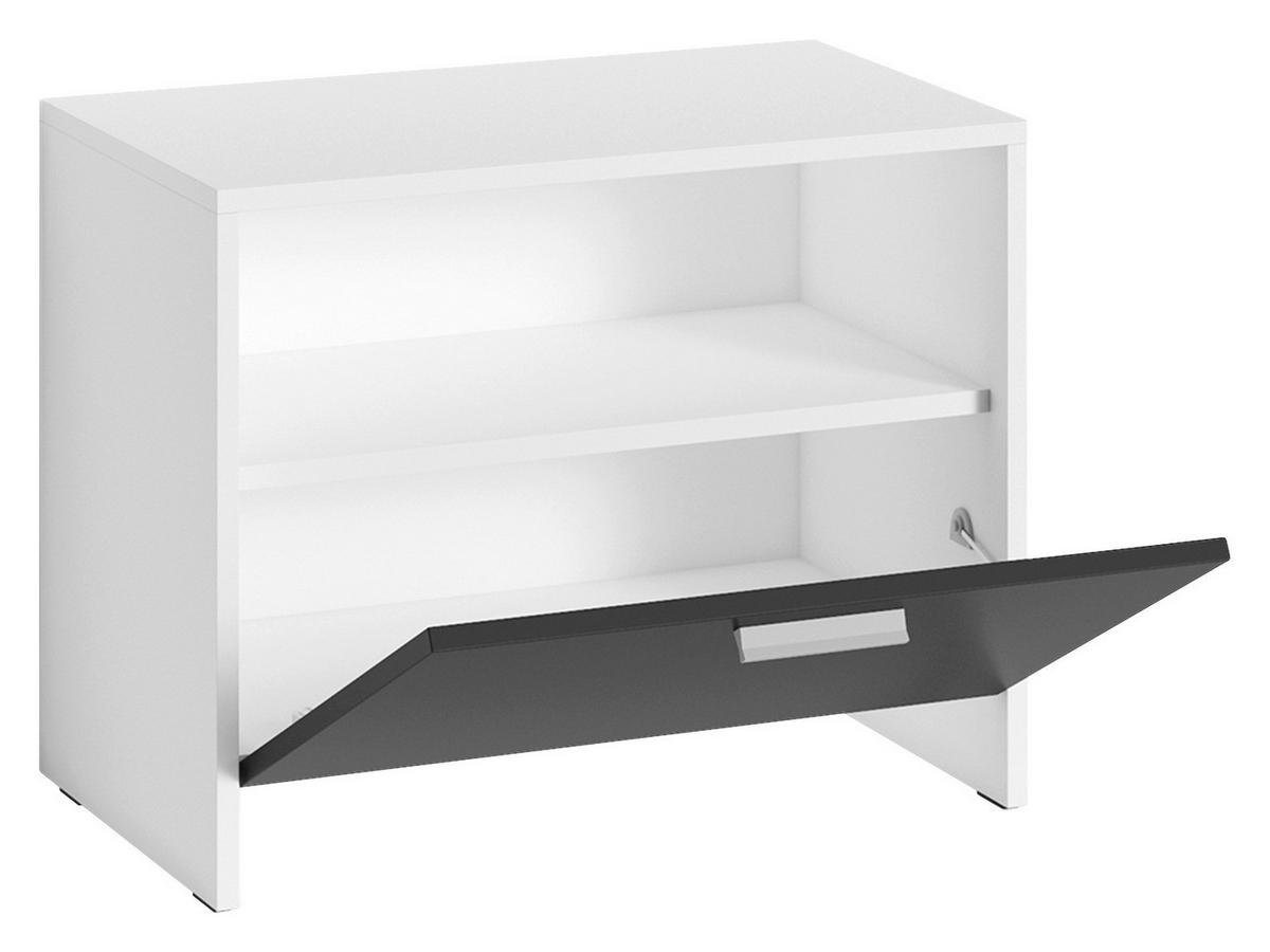 Sitzbank BEN weiß schwarz B/H/T: ca. 60x48x35 cm BEN - weiß/schwarz (60,00/48,00/35,00cm) - byLIVING