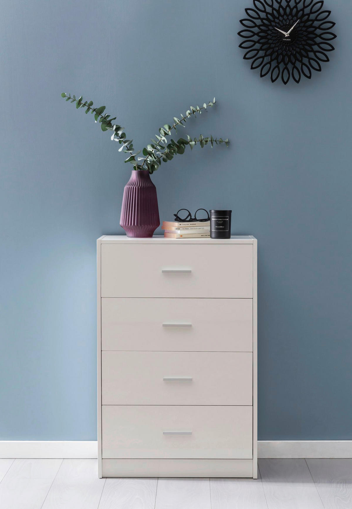 Sideboard weiß B/H/T: ca. 60x90x30 cm Sideboard - weiß (60,00/90,00/30,00cm) - Wohnling