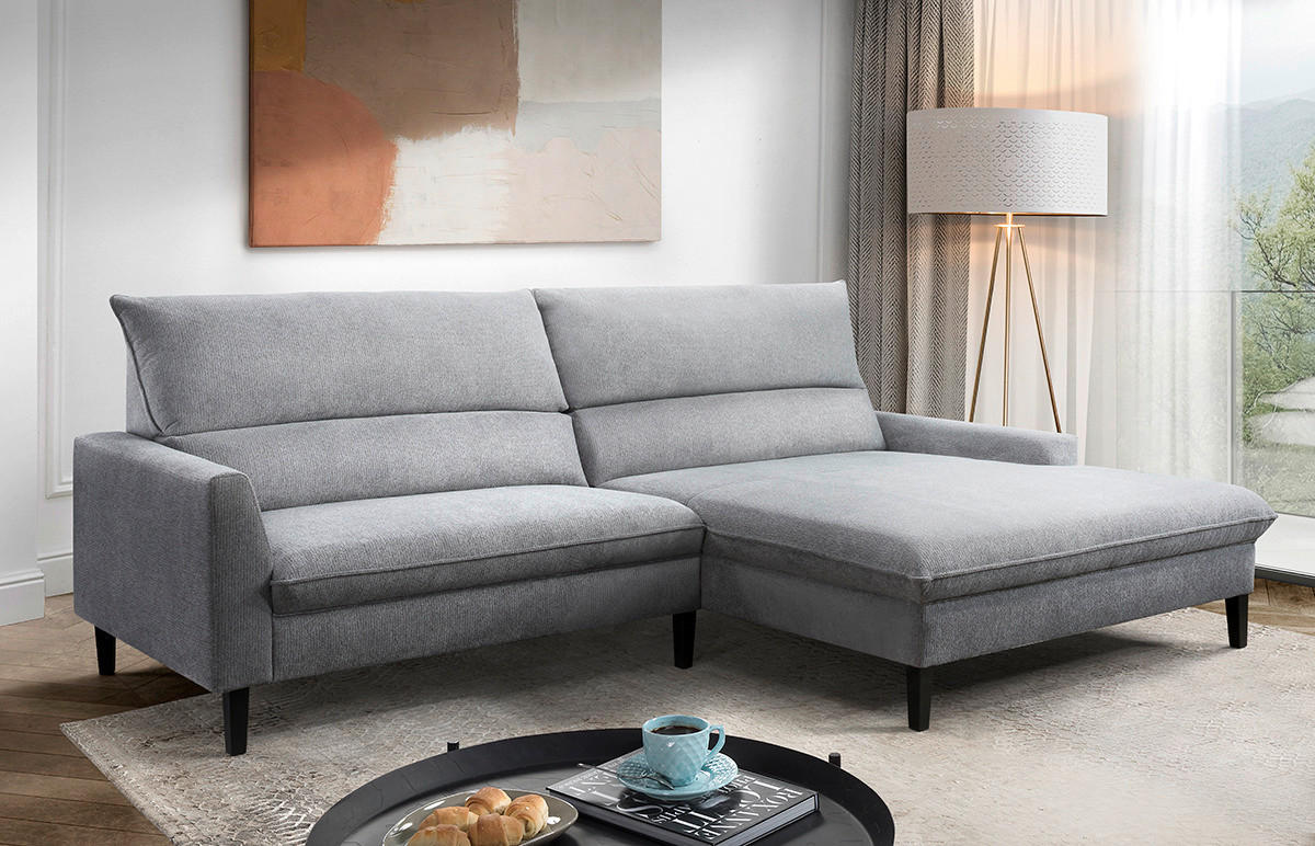 Polsterecke Medea grau Polyester B/H/T: ca. 291x102x186 cm Medea - schwarz/grau (291,00/102,00/186,00cm)