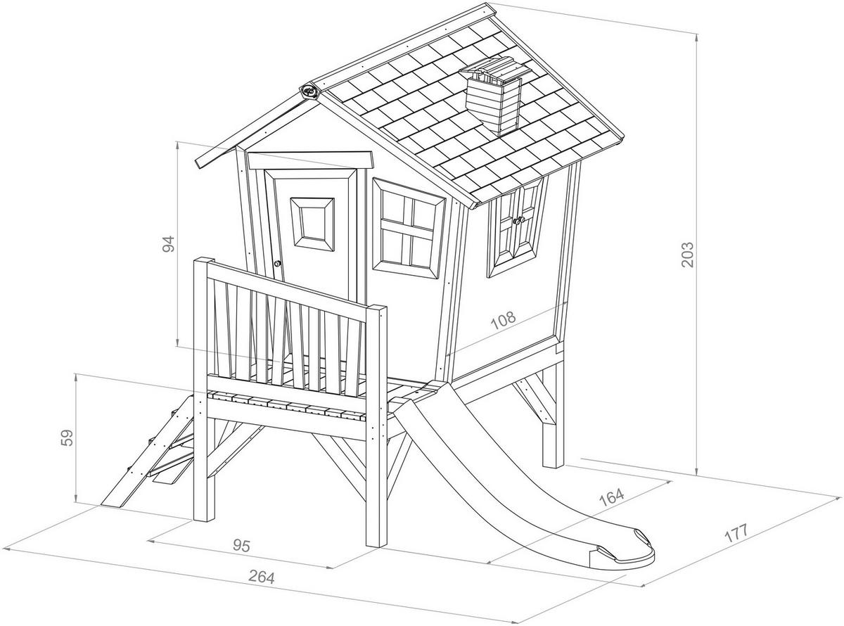 AXI Spielhaus Robin braun B/H/L: ca. 264x203x177 cm Robin - braun/lila (177,00/264,00/203,00cm) - AXI