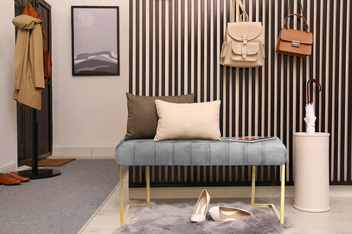 Sitzbank Rare 201 grau B/H/T: ca. 47x48x100 cm Rare 201 - gold/grau (47,00/48,00/100,00cm) - 360 Living
