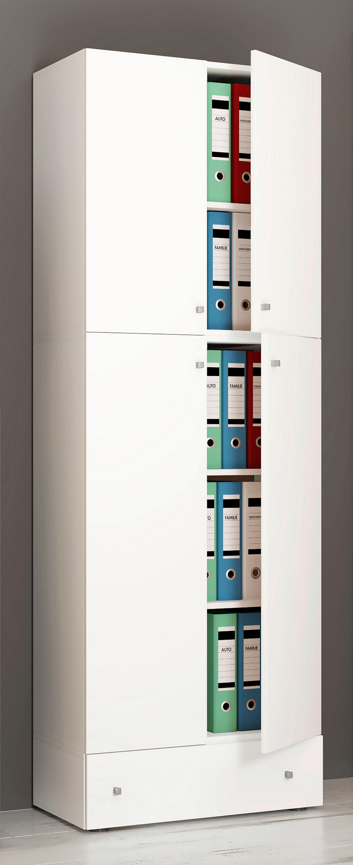 Büroschrank Lona weiß B/H/T: ca. 70x200x39 cm Lona - weiß (70,00/200,00/39,00cm) - VCM Möbel