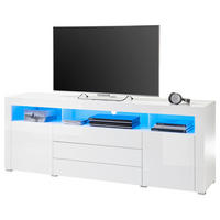 TV-Highboard Goal weiß weiß Hochglanz B/H/T: ca. 200x74x44 cm Goal - weiß (200,00/74,00/44,00cm)