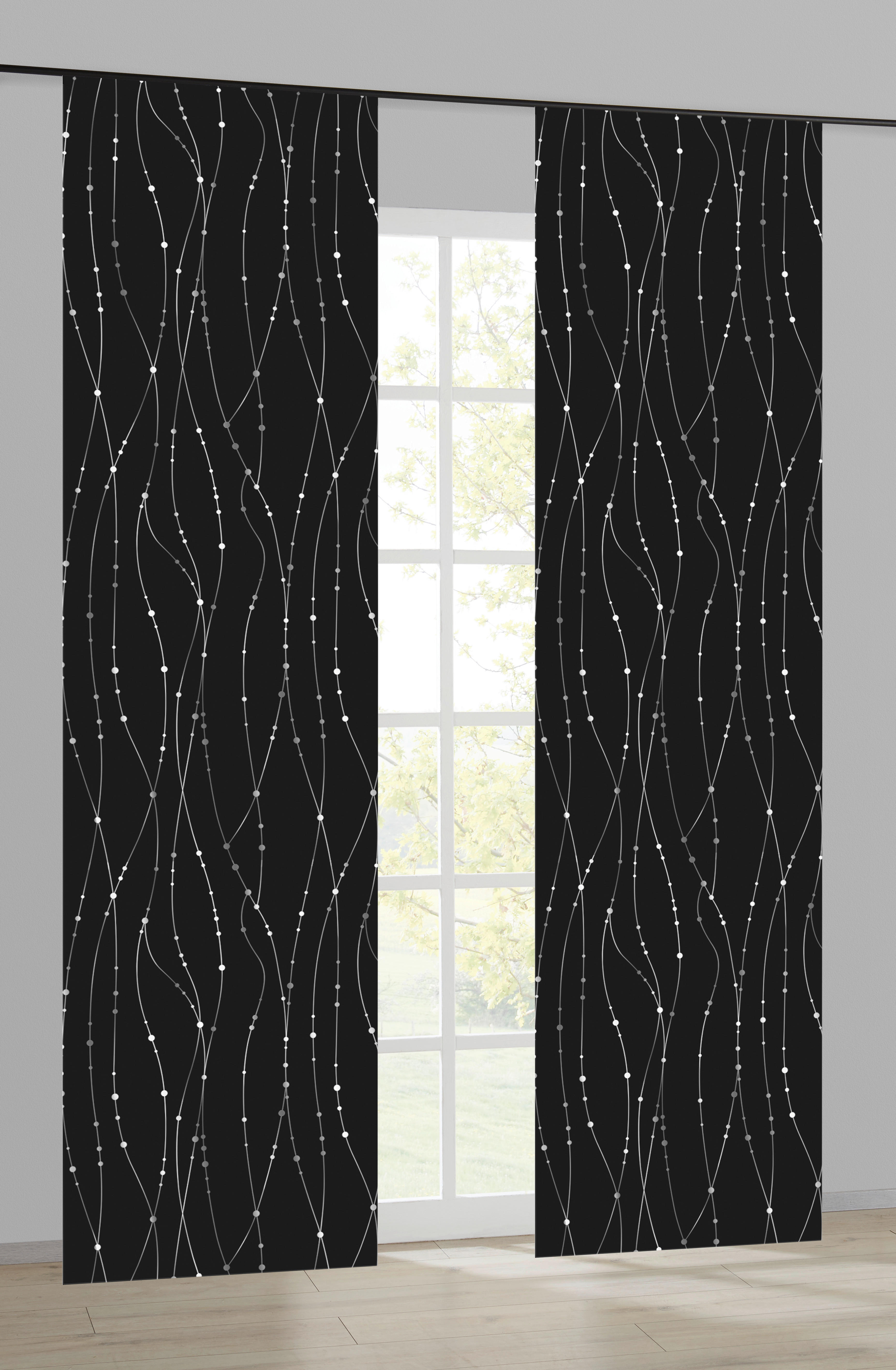 Schiebevorhang New Point schwarz B/L: ca. 60x245 cm New Point - schwarz/silber (60,00/245,00cm)