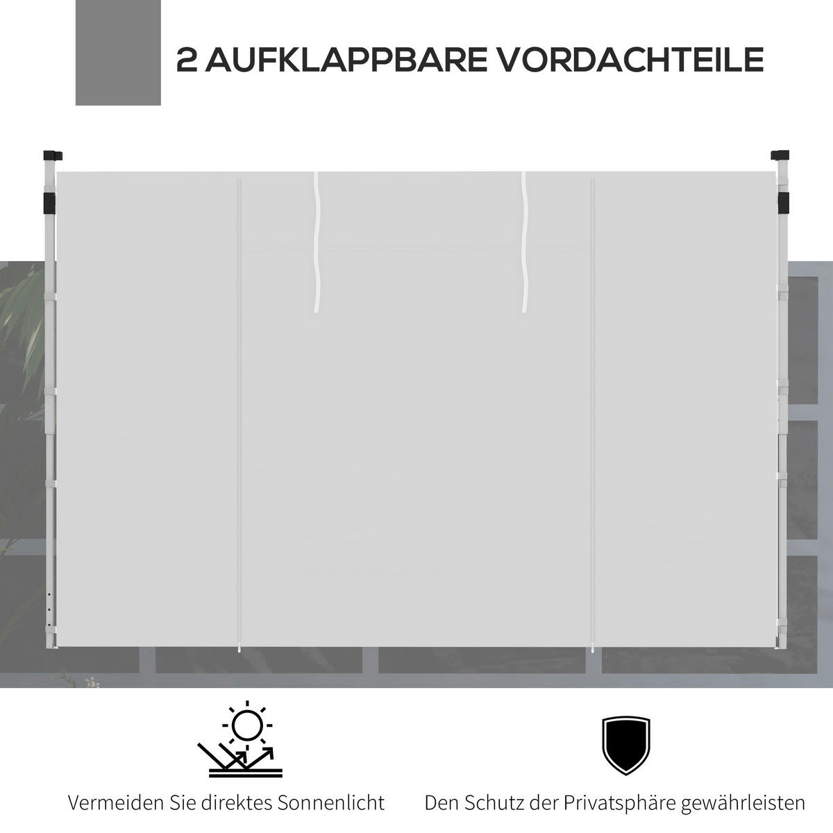Outsunny Pavillon-Seitenwände weiß Polyester H/L: ca. 195x295 cm Pavillon-Seitenwände - weiß (295,00cm) - Outsunny