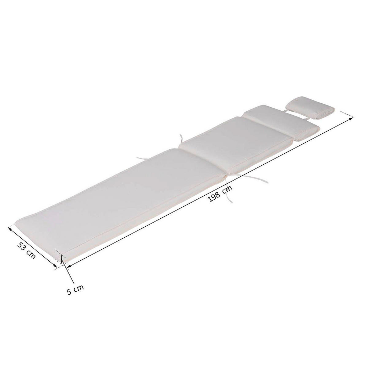 Outsunny Liegenauflage Liegenauflage - creme (198,00/53,00/5,00cm) - Outsunny