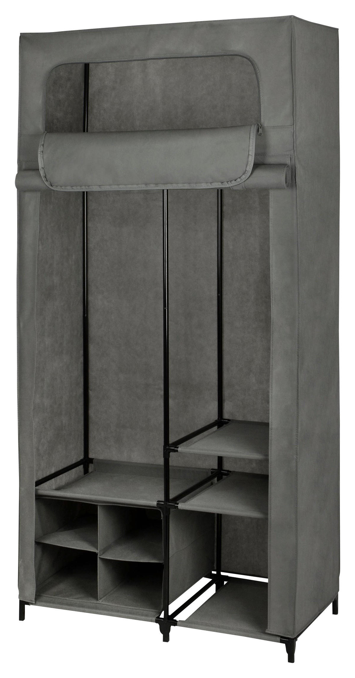 POCOline Kleiderschrank grau Metall Kleiderschrank Vlies - grau - POCOline