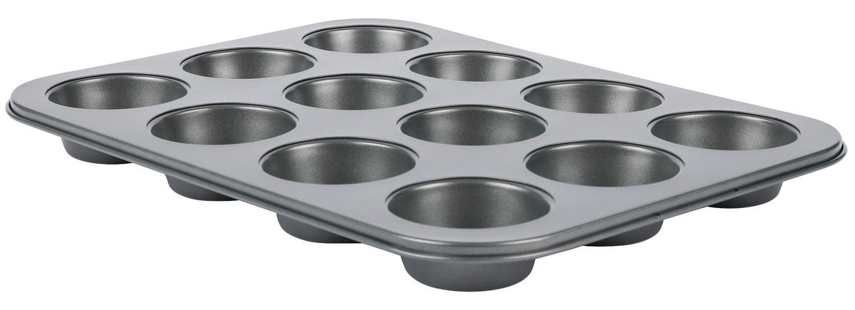Muffin-Backform grau Stahlblech Muffin-Backform_12er - grau