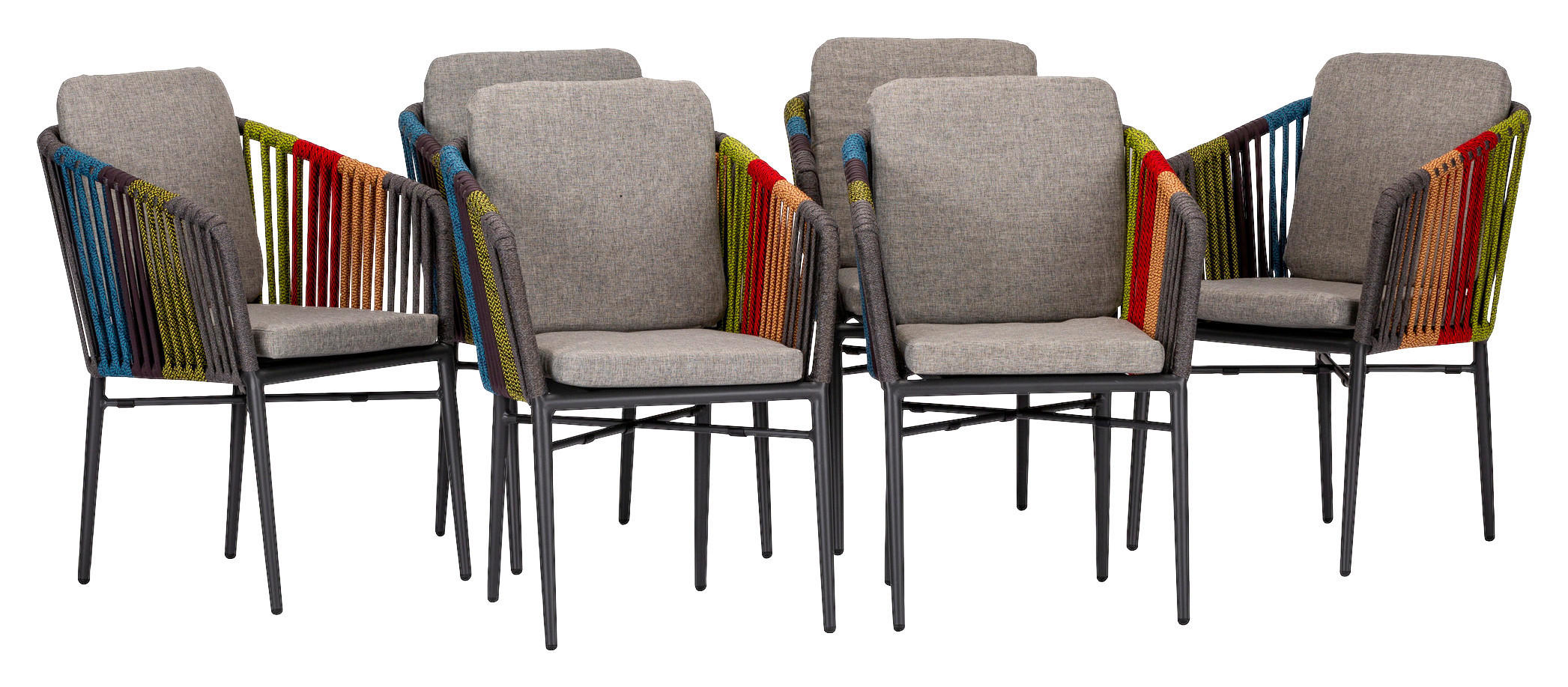Acamp Gartenstuhl-Set Manhattan Colour anthrazit Aluminium B/H/T: ca. 61x61x81 cm Manhattan Colour - anthrazit/multicolor (61,00/61,00/81,00cm) - Acamp