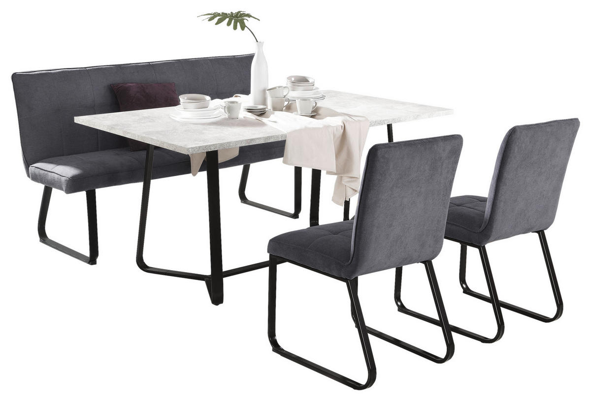 Stuhl TALEA  2er-Set dunkelgrau schwarz Webstoff Metall B/H/T: ca. 46x86x55 cm TALEA  2er-Set - schwarz/dunkelgrau (46,00/86,00/55,00cm) - byLIVING
