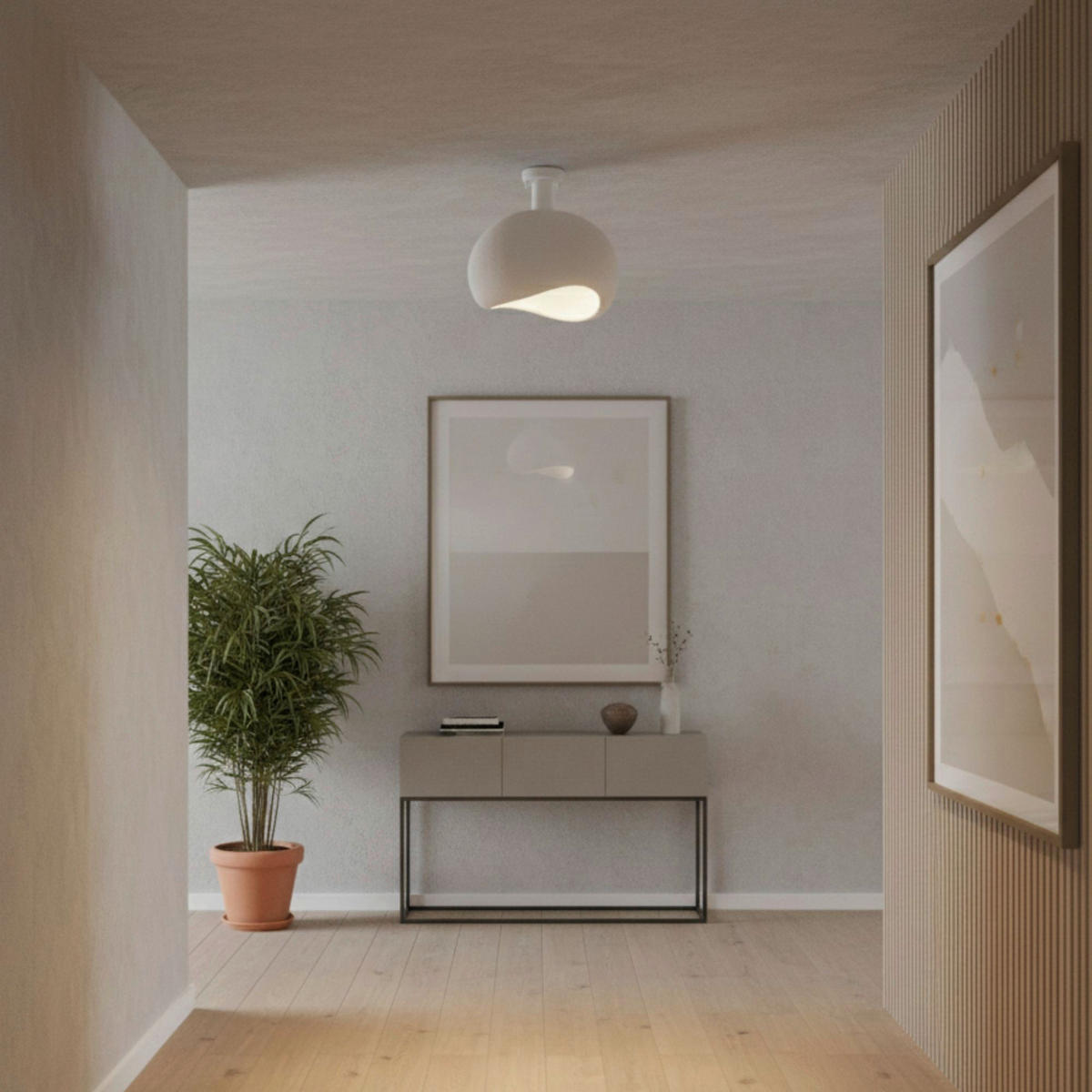 Opviq Deckenleuchte weiß Polyester-Mischgewebe Metall B/H/L: ca. 29x33x34 cm E27 1 Brennstellen Yontu - 15851 - weiß (34,00/29,00/33,00cm) - Opviq