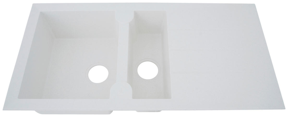 Respekta Einbauspüle Alineo 100 x 50 W weiß Quarzolite B/H/T: ca. 100x21x50 cm Alineo 100 x 50 W - weiß (100,00/21,00/50,00cm) - Respekta