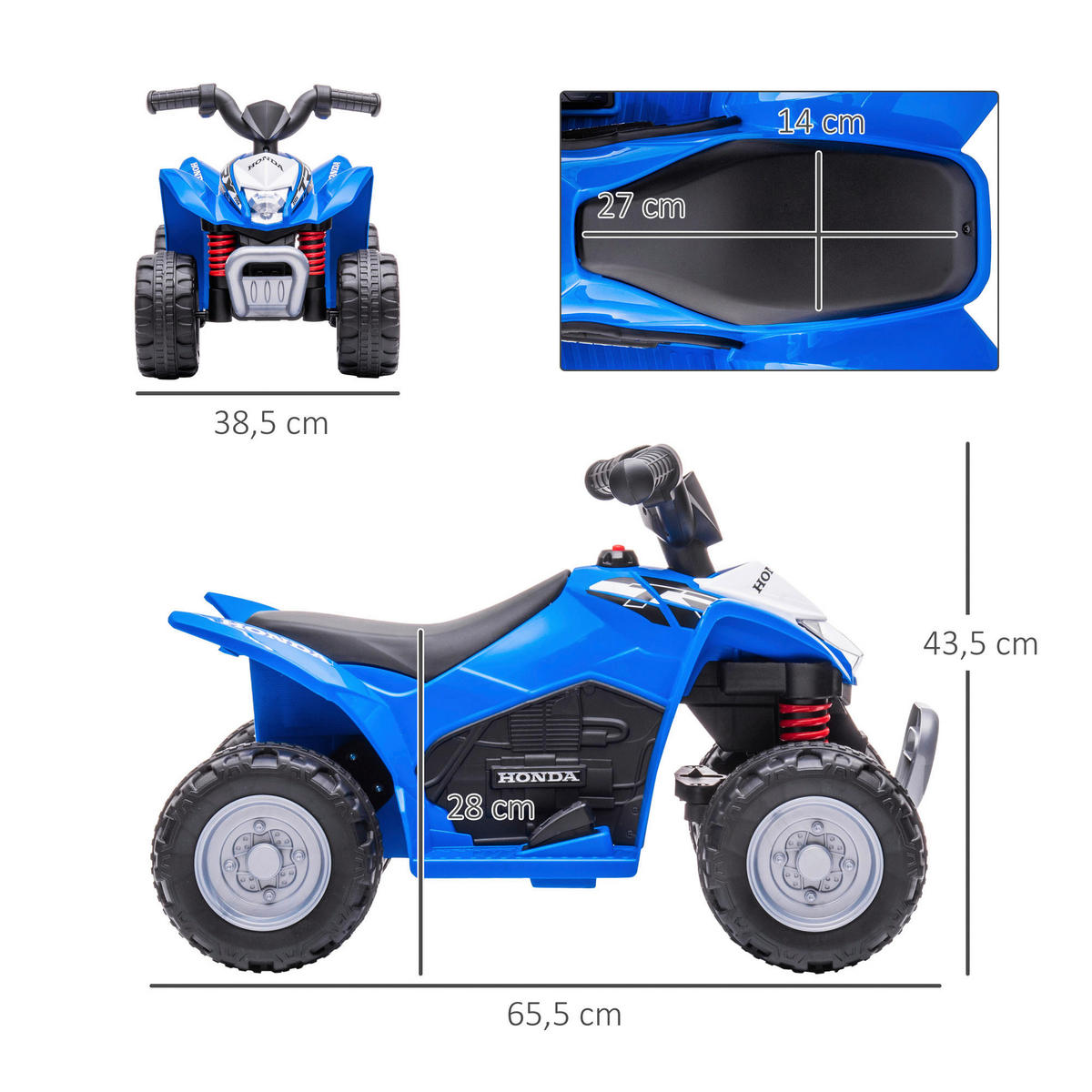 AIYAPLAY Kinderquad blau B/H/L: ca. 38,5x43,5x65,5 cm Kinderquad - blau (65,50/38,50/43,50cm) - AIYAPLAY