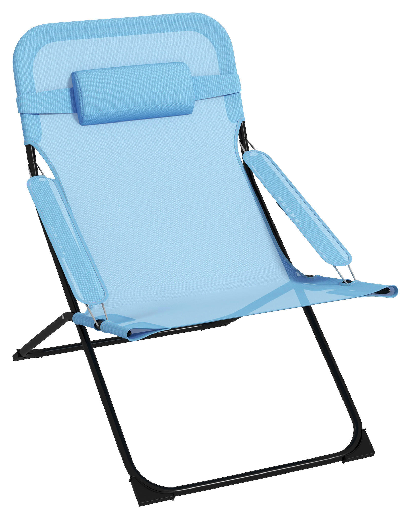 Outsunny Klappstuhl blau Edelstahl B/H/L: ca. 91x69x96 cm Klappstuhl - blau (96,00/91,00/69,00cm) - Outsunny