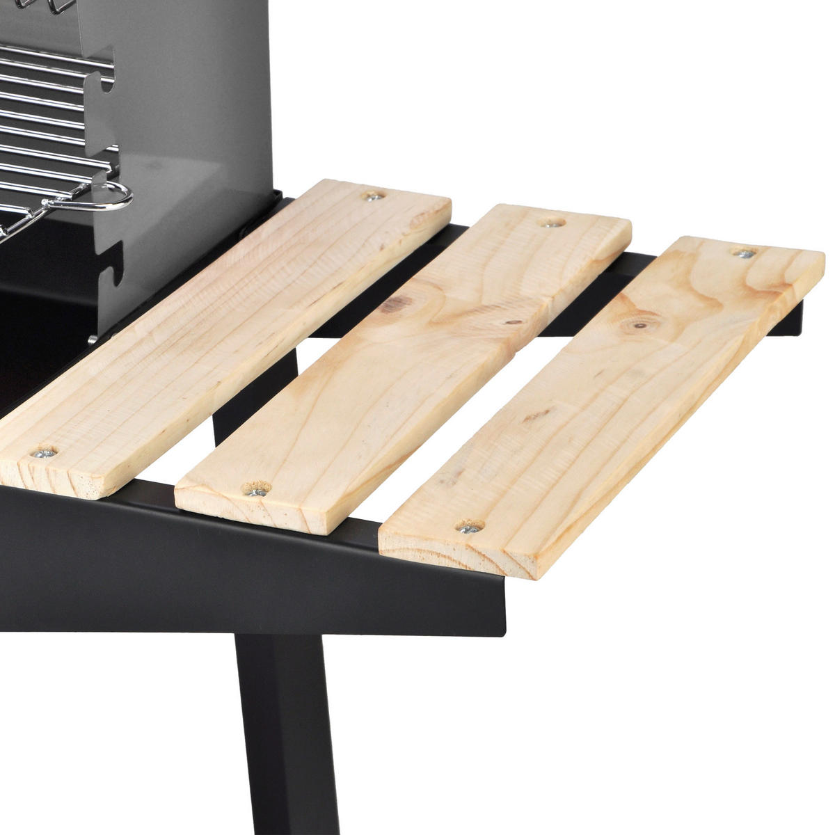 Grill Stahl B/H/L: ca. 44x83x88 cm Grillwagen_mit_Holzablage - rot/schwarz (88,00/44,00/83,00cm)