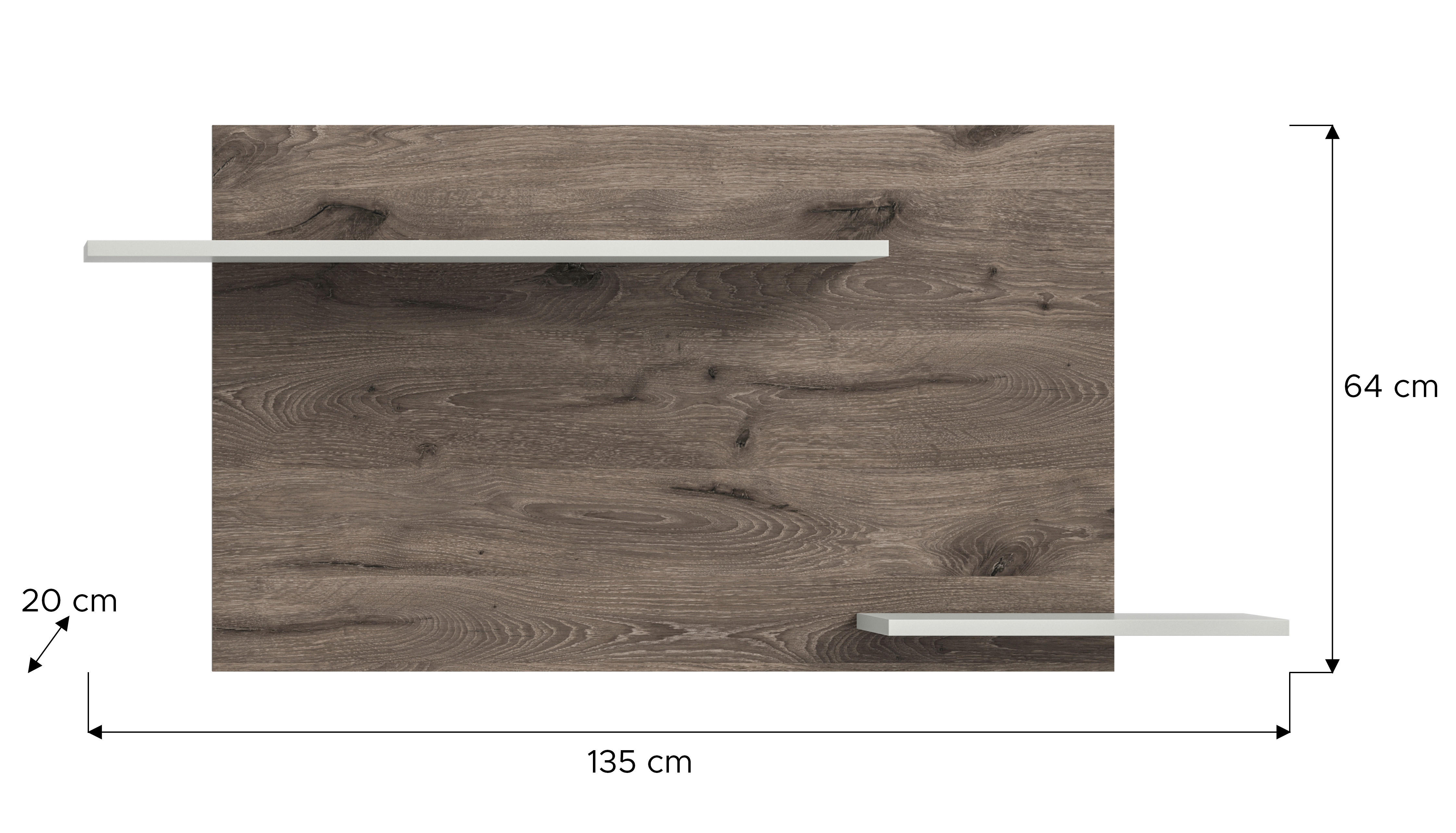 Wandboard Falcona Nox Oak Nachbildung hellgrau B/H/T: ca. 64x135x22 cm Falcona - hellgrau (64,00/135,00/22,00cm) - xonox.home