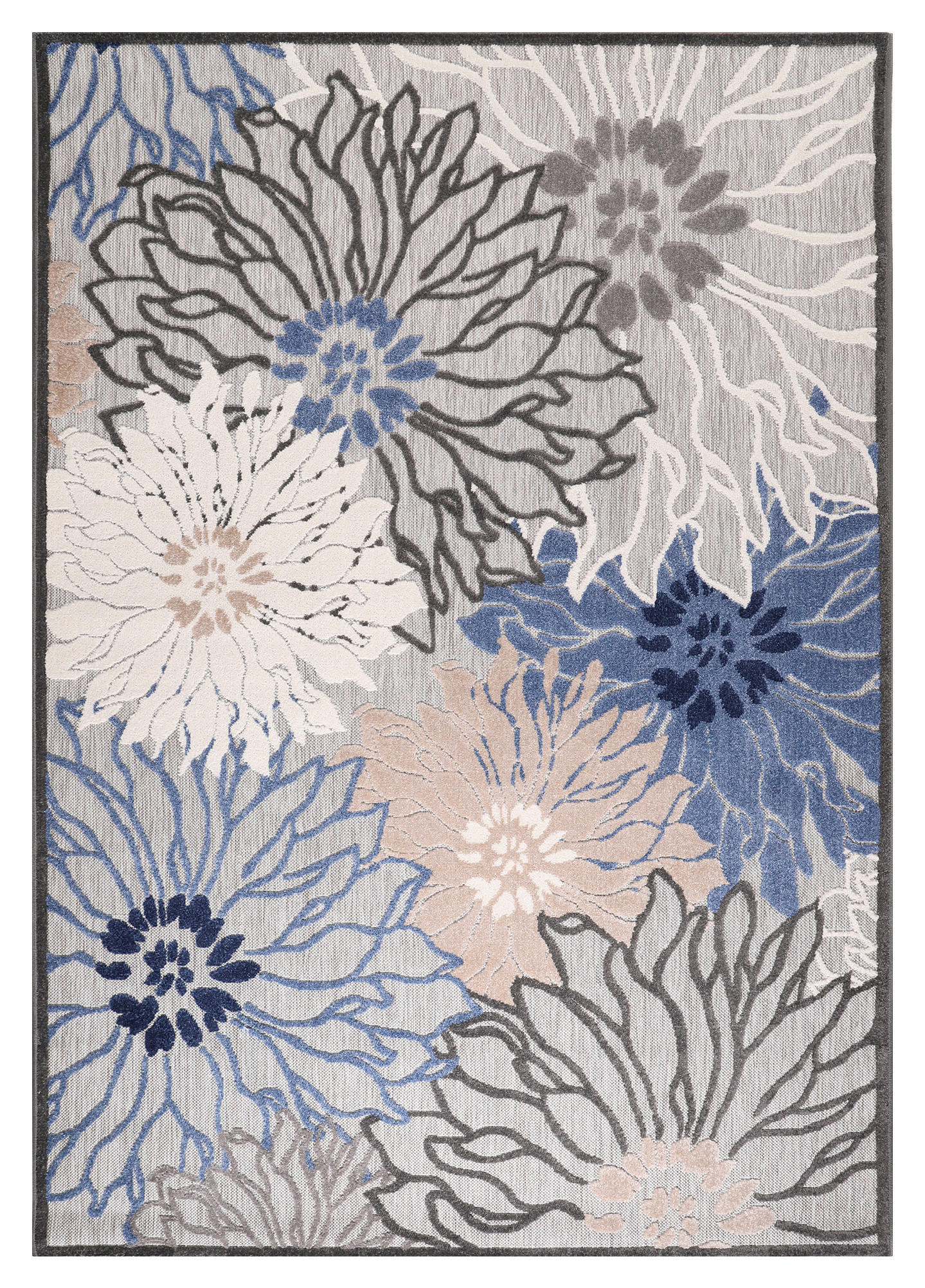 Sanat Outdoorteppich FLORAL grau B/L: ca. 120x170 cm