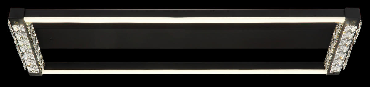 GLOBO LED-Deckenleuchte MARIELLA 67164D mattschwarz klar Opal Kunststoff Metall B/H/L: ca. 62,5x7x20,6 cm 1 Brennstellen MARIELLA - klar/Opal (20,60/62,50/7,00cm) - GLOBO