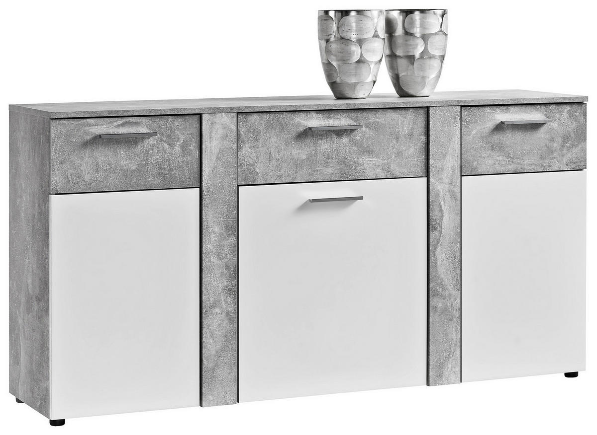 Kommode Trentino Beton Optik weiß B/H/T: ca. 155x81x40 cm Trentino - weiß (155,00/81,00/40,00cm)