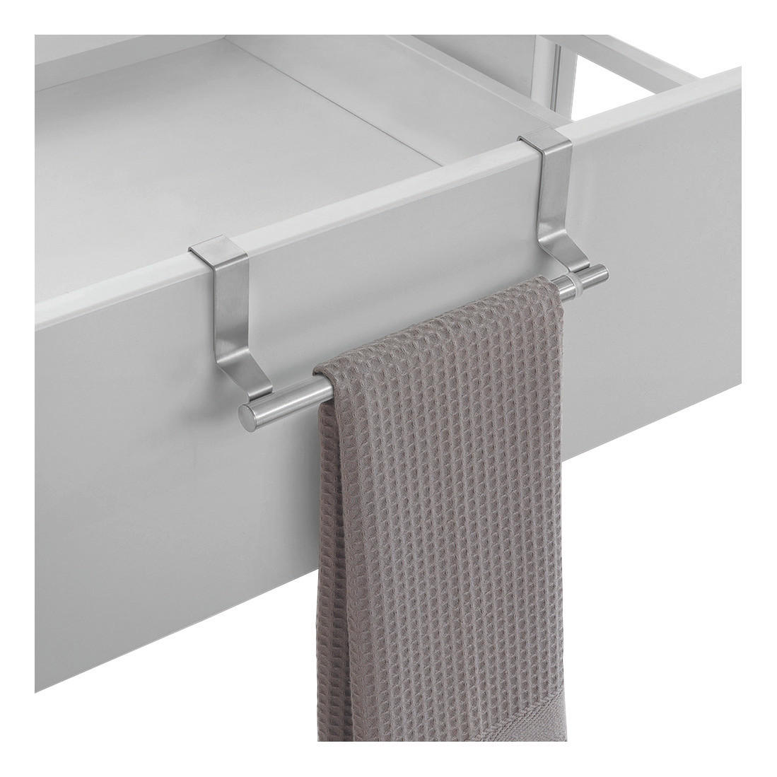 Metaltex Haushaltshelfer silber Stahl B/H/L: ca. 28x15x5 cm Handtuchhalter_ausziehbar - silber (5,00/28,00/15,00cm) - Metaltex