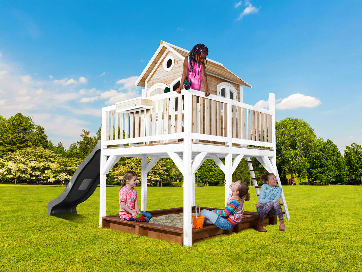 AXI Spielhaus Liam braun B/H/L: ca. 377x291x255 cm Liam - braun/weiß (255,00/377,00/291,00cm) - AXI