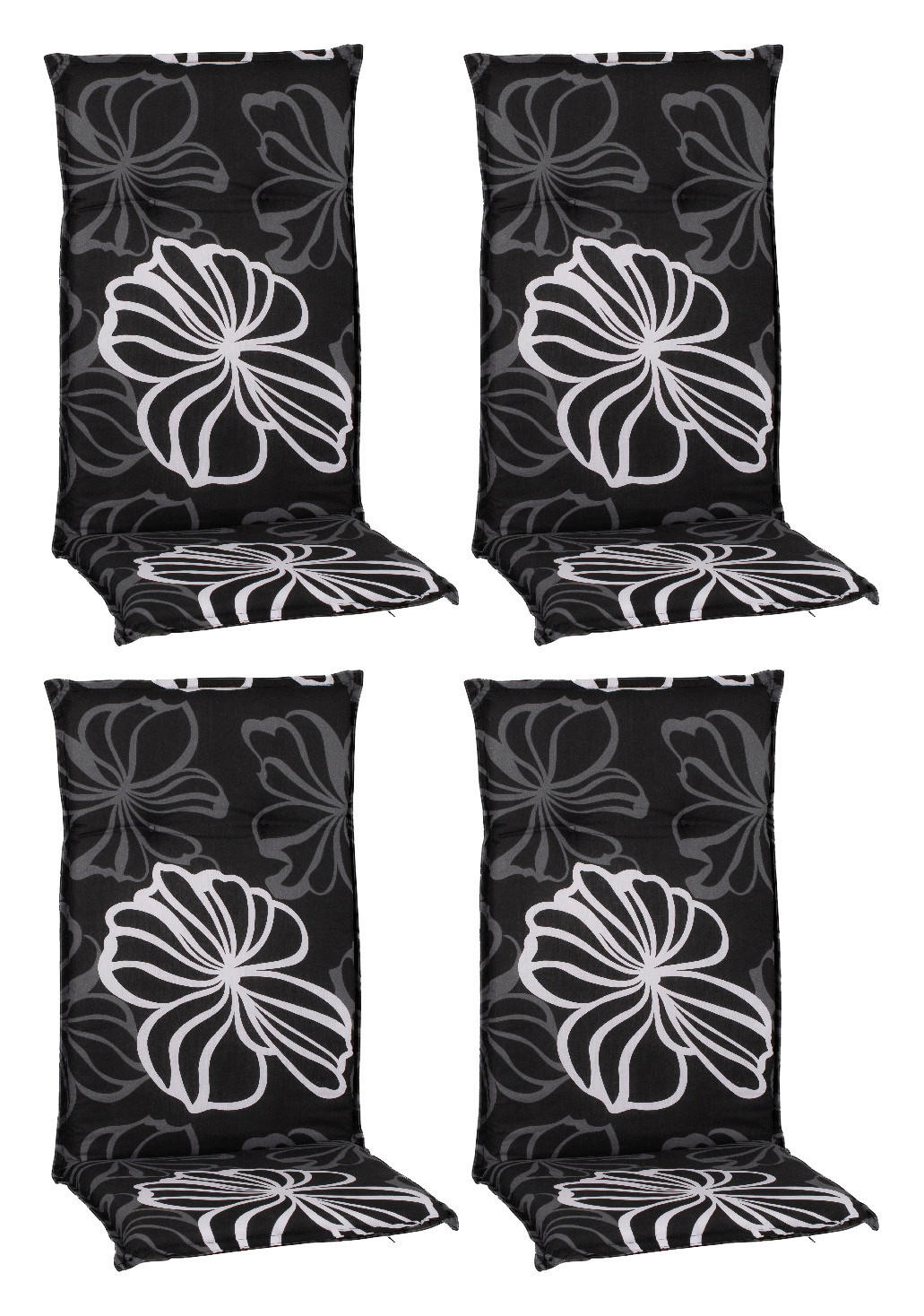Beo Saumauflage für Hochlehner schwarz Polyester-Mischgewebe B/H/L: ca. 50x6x118 cm 4er Set Saumauflage_für_Hochlehner_4er - weiß/schwarz (118,00/50,00/6,00cm) - Beo