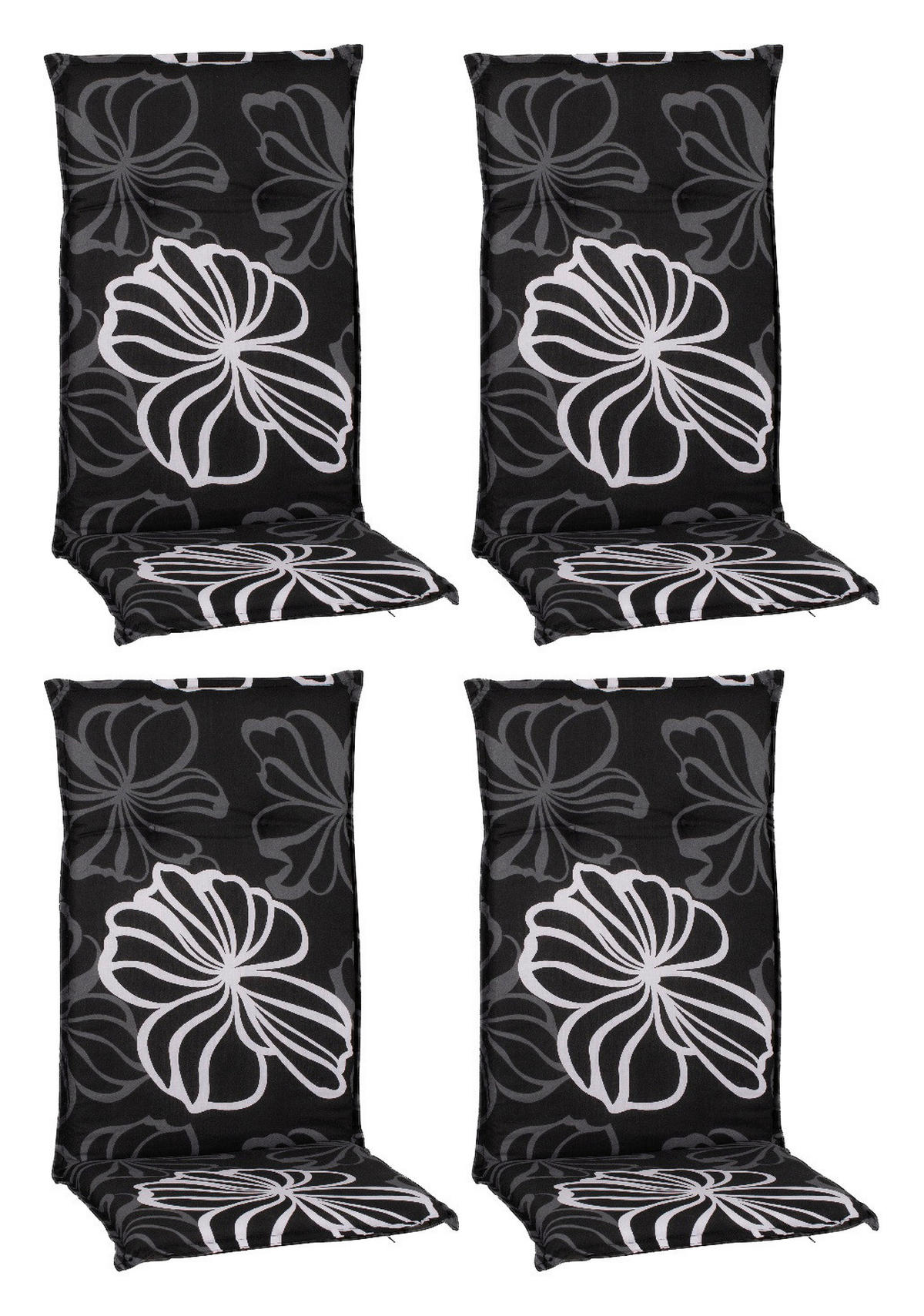 Beo Saumauflage für Hochlehner schwarz Polyester-Mischgewebe B/H/L: ca. 50x6x118 cm 4er Set Saumauflage_für_Hochlehner_4er - weiß/schwarz (118,00/50,00/6,00cm) - Beo