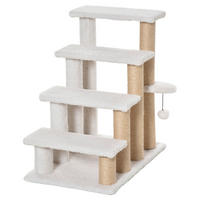 PawHut Haustiertreppe m. Kratzbaum Ball weiß Spanplatte B/H/L: ca. 40x60x64 cm Haustiertreppe - weiß (64,00/40,00/60,00cm) - PawHut