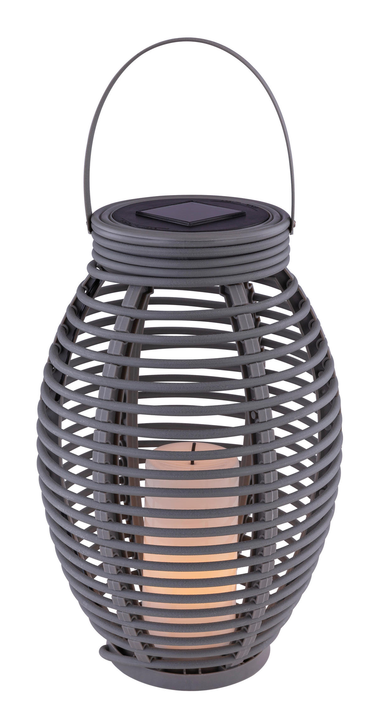 LED-Solarleuchte grau Kunststoff H/D: ca. 35x18,5 cm SOLAR - grau (18,50/35,00cm) - GLOBO