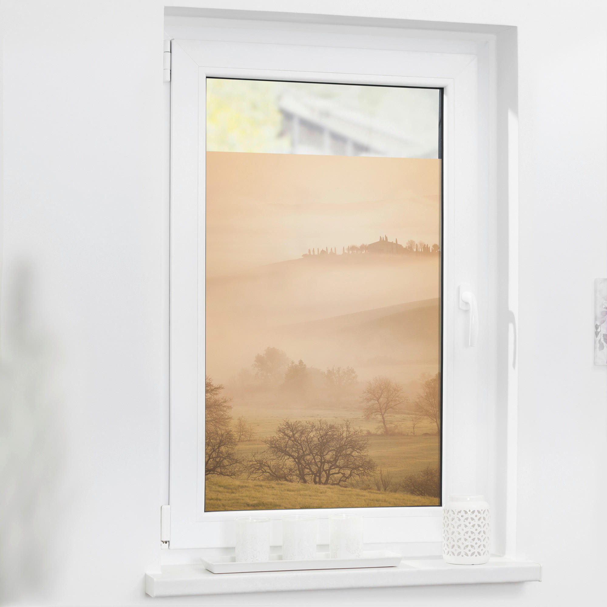 LICHTBLICK Fensterfolie Toskana Natur Toskana orange B/L: ca. 100x100 cm günstig online kaufen