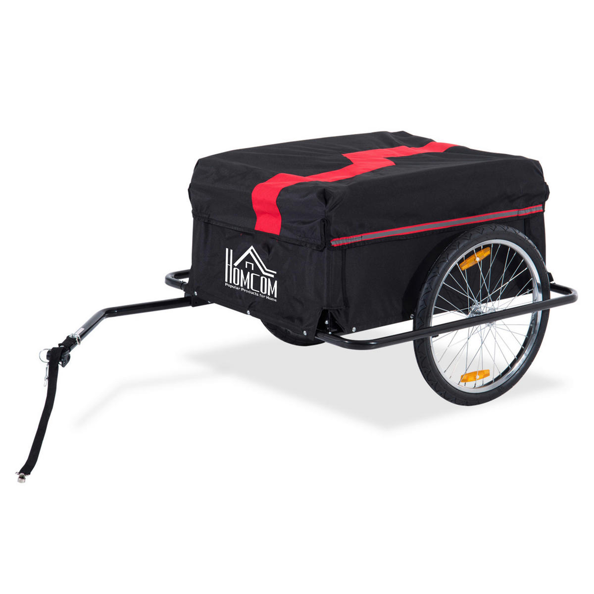 HOMCOM Fahrradanhänger schwarz schwarz B/H/L: ca. 61x845x38 cm Transportanhänger - schwarz (38,00/61,00/845,00cm) - HOMCOM
