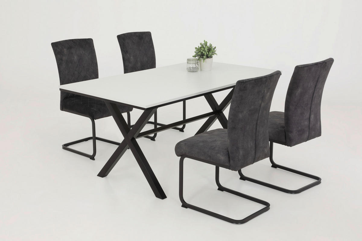 Schwingstuhl Rachel I, 2er-Set anthrazit Microfaser B/H/T: ca. 46x96x60 cm Rachel I, 2er-Set - anthrazit (46,00/96,00/60,00cm) - Hela