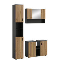 Badezimmer-Set Mone Basalt Nachbildung Artisan Oak Nachbildung B/H/T: ca. 125x192x30 cm Mone - Basalt (125,00/192,00/30,00cm) - xonox.home