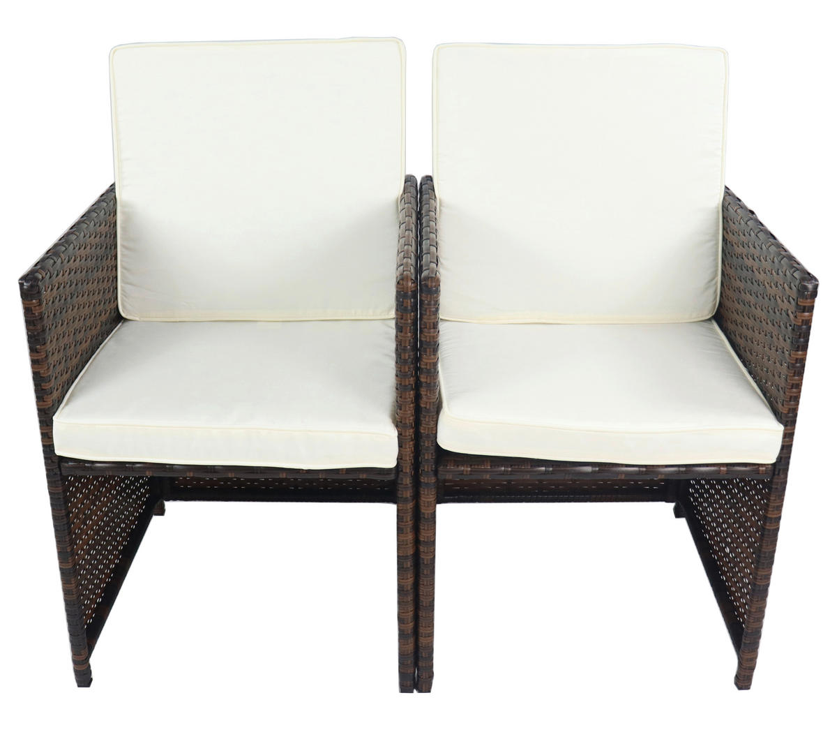 VCM Gartenstuhl 2er Set braun Rattan B/H/L: ca. 53x84x53 cm Gartenstuhl 2er Set Raloso - braun (53,00/53,00/84,00cm) - VCM