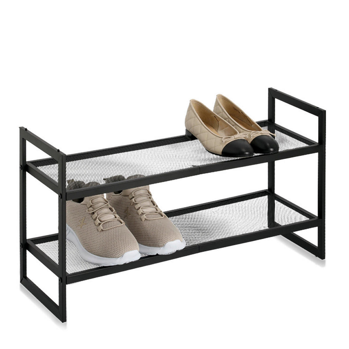 Zeller Schuhregal schwarz Metall B/H/L: ca. 24x36x70 cm Schuhregal - schwarz (70,00/24,00/36,00cm) - Zeller