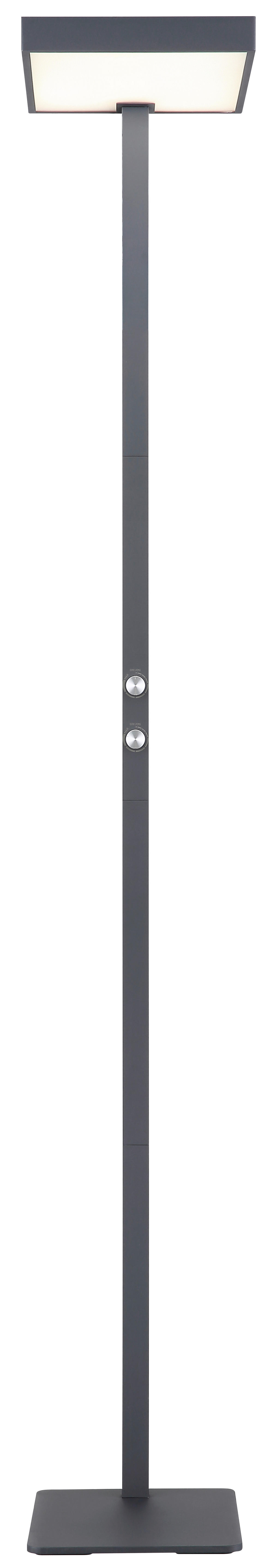 GLOBO Stehleuchte Opal schwarz anthrazit Metall Aluminium Kunststoff B/H/L: ca. 28x184,8x40 cm 2 Brennstellen BARKER - schwarz/Opal (40,00/28,00/184,80cm) - GLOBO