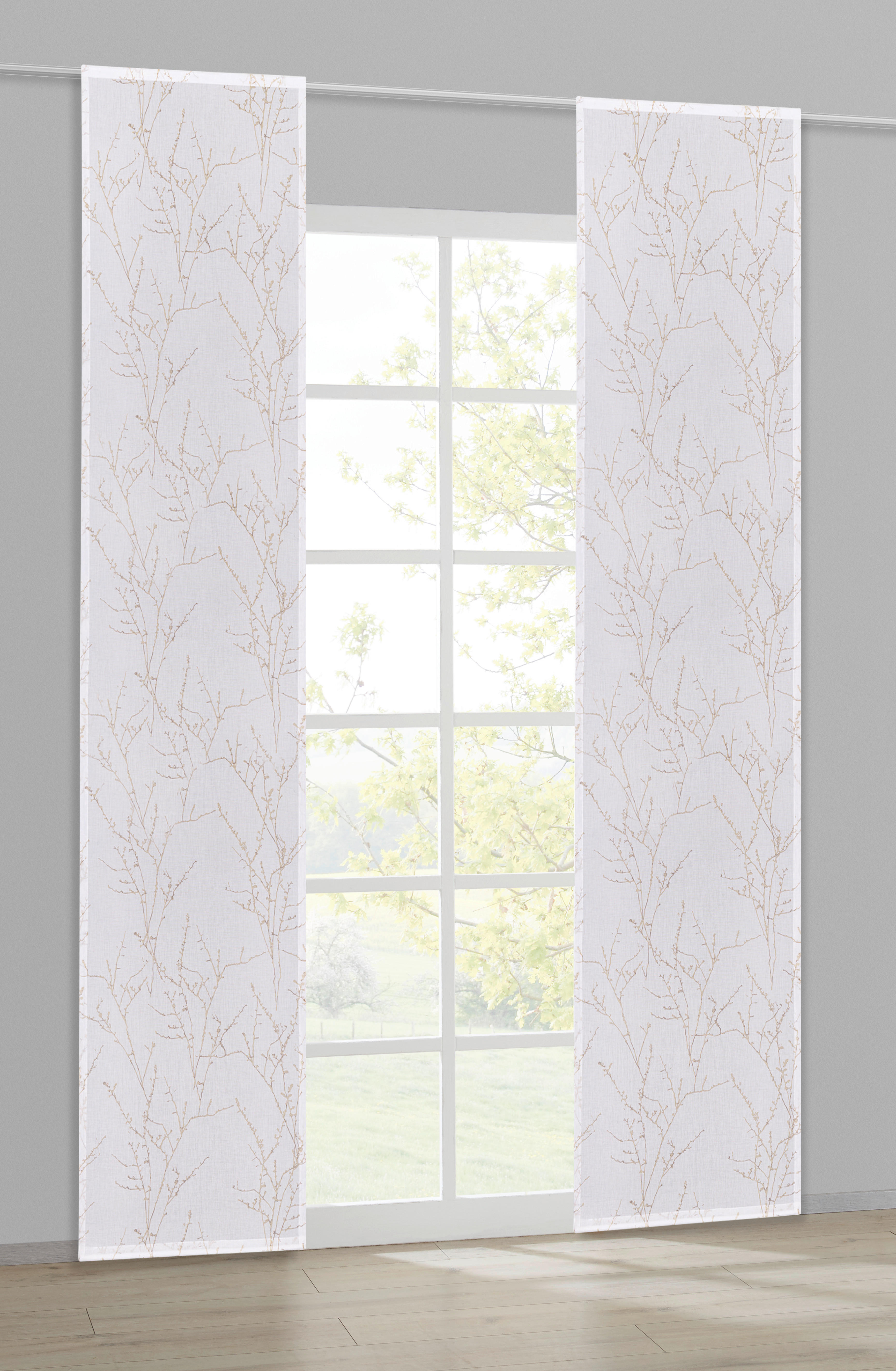 Happy Home Schiebevorhang PIA – Halbtransparent, 60x245 Cm, Weiß, Für Gardinenschienen