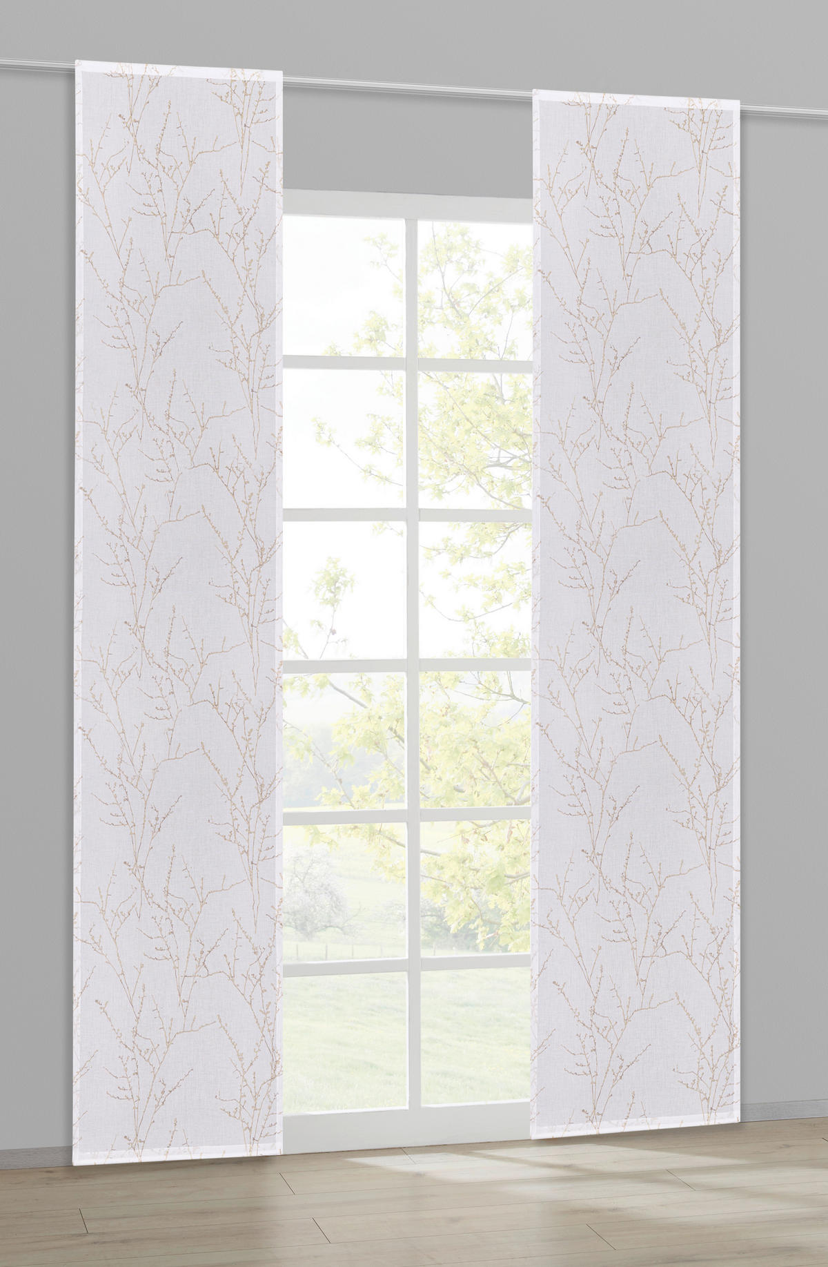 Schiebevorhang Äste beige B/L: ca. 60x245 cm Äste - beige/braun (60,00/245,00cm) - Happy Home